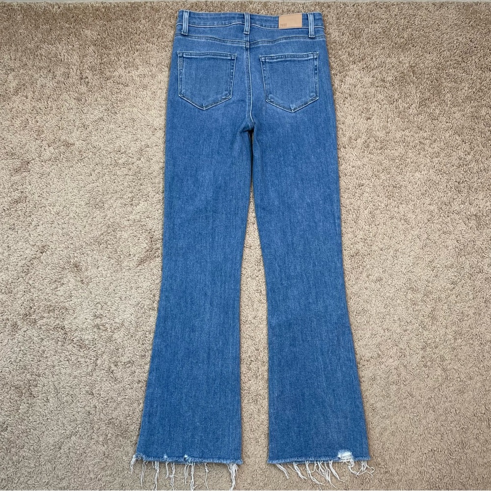 Paige Claudine High-Rise Jeans in Darling with Bootcut Flare Siesta Hem Size 26 - Picture 11 of 16